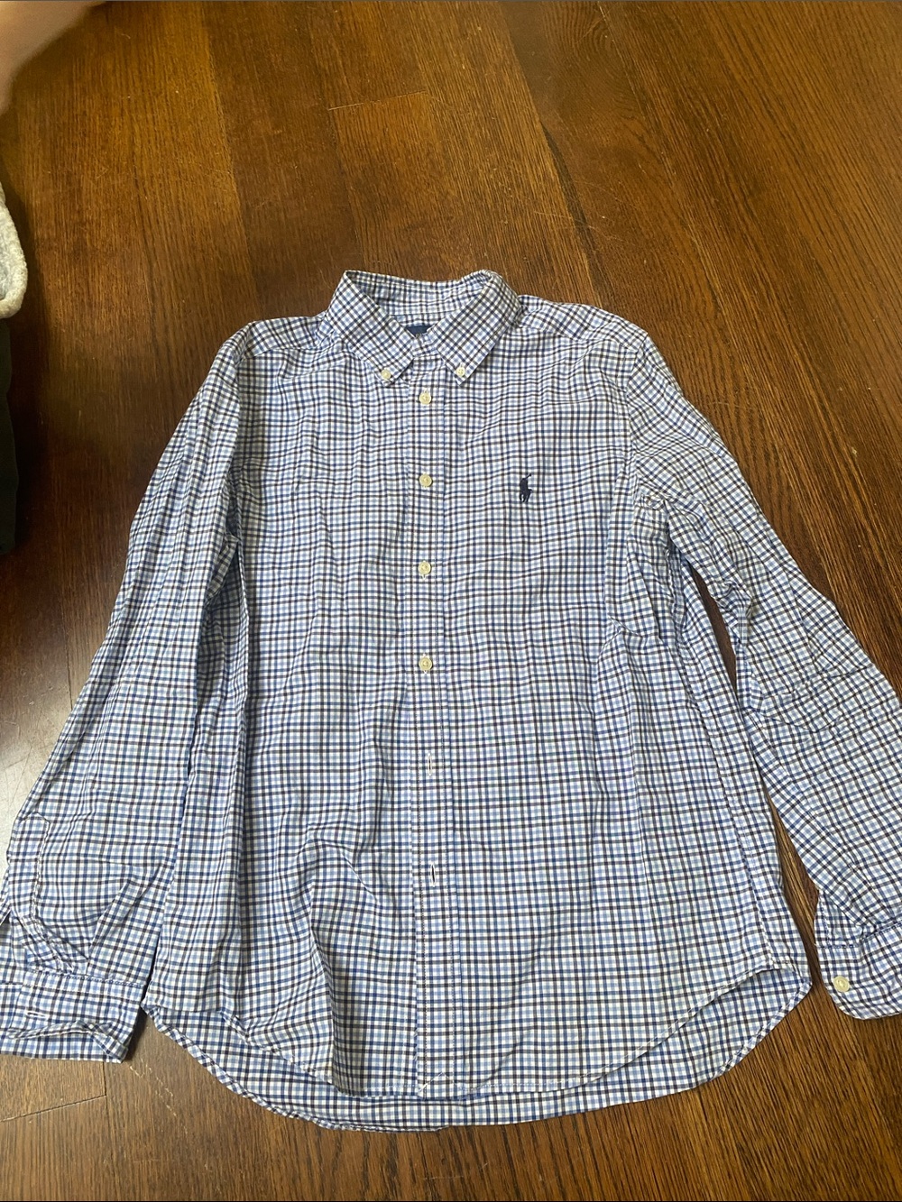 Polo by Ralph Lauren Navy and White Plaid Button-Down Shirt